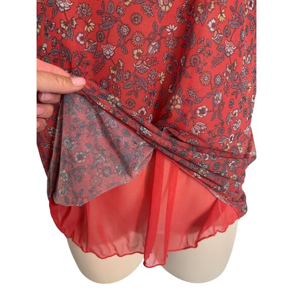 Max Studio Stretch Net Flutter Sleeve Floral Size 1X NWT $78  Lined Pullover Blo - Picture 3 of 9